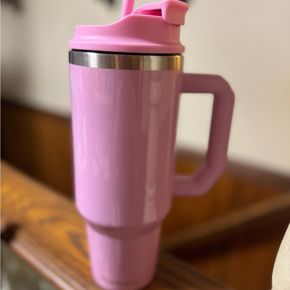 Large Pink Insulated Mug with Handle